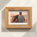 Personalised Oak Photo Frame – Custom Message Printed on Wood (5x7 Gift)